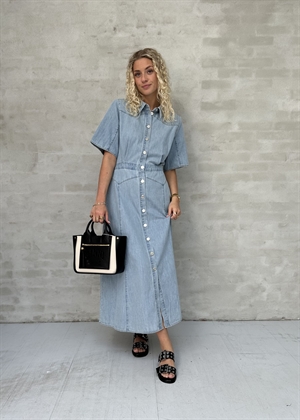 Sauda ss long kjole Light Blue Washed Gestuz 